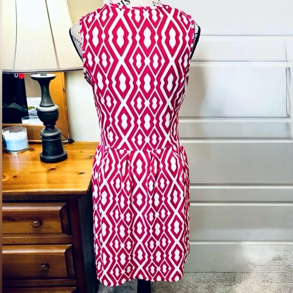 JUDE CONNALLY Mary Pat Pink IKat Jude Cloth Sheath Dress Pockets Sz Small - Picture 6 of 12